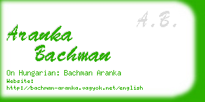 aranka bachman business card